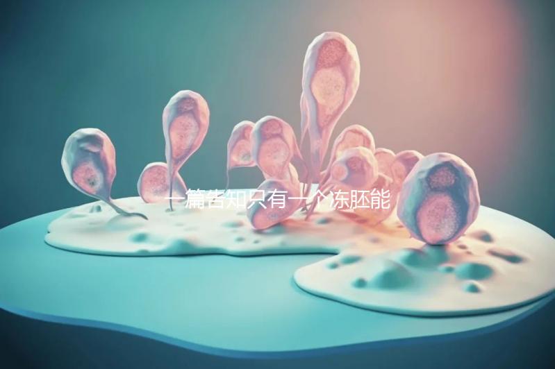 一篇告知只有一個凍胚能否移植，機會有多大做之前都看看